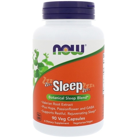 Now Foods, Sleep, растительная смесь для сна, 90 растительных капсул