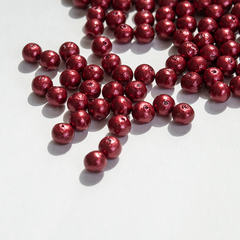 Хлопковый жемчуг, оттенок "Red", шар 8мм, сквозное отверстие