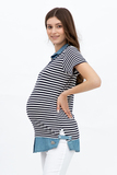 Блузка для беременных 01254 синий