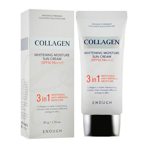 Enough Collagen 3in1 Whitening Moisture Sun Cream SPF50 PA+++ - Крем для лица солнцезащитный