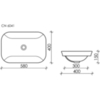 Ceramica Nova CN6041 Умывальник прямоугольный встраиваемый сверху в столешницу Element 580*400*150мм