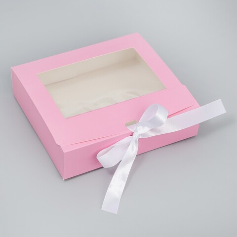 Коробка подарочная Розовая вата