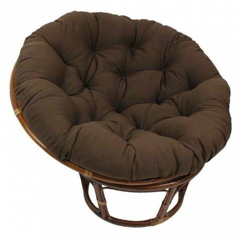 Кресло Papasan из натурального ротанга с подушкой (115*100*85 см) - Орех - купить