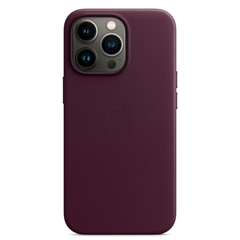 Кожаный чехол с поддержкой MagSafe Apple Leather Case для iPhone 13 Pro, Dark Cherry (Темная вишня)