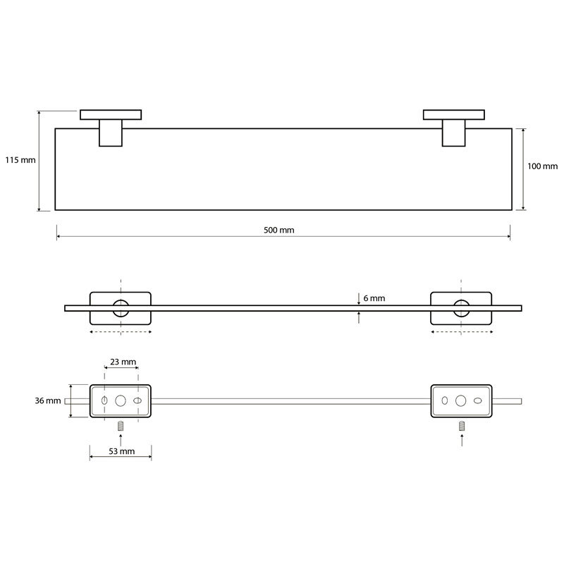 полка Bemeta из стекла 500 мм