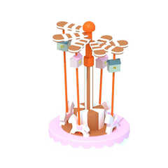 Детский аттракцион 4kids Карусель «Сахарок» c электроприводом