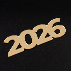 Топпер без шпажки "2026", золото, 10*3,5 см