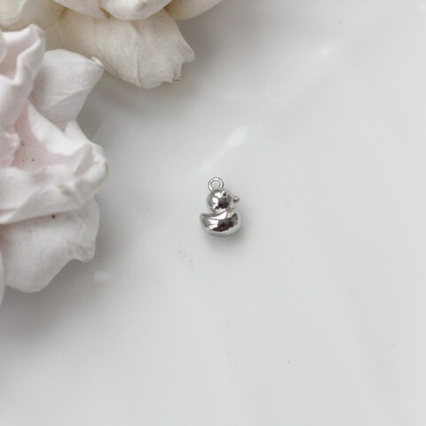 Подвеска Уточка 10*7 мм, родий, П082