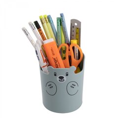 
          Подставка-стакан для канцтоваров Alingar, пластиковая, круглая, "Мишка", мятный