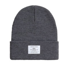 Шапка Alpha Industries Essential Beanie Medium Charcoal Heather (Серая)