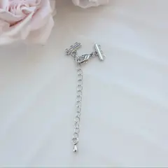 Замочек карабин с коннектором 10*5 мм с для многорядных колье, 3 нити, родий З077