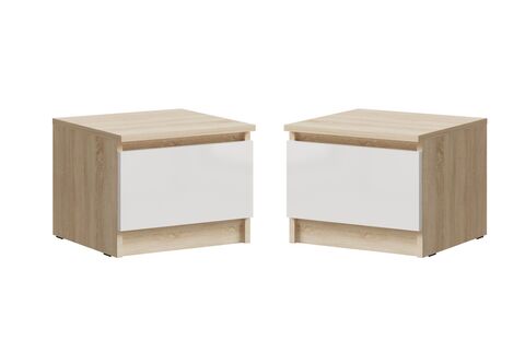 Челси Тумбы прикроватные (компл) (Ш) (Белый глянец холодный, дуб сонома)