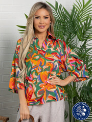 Блуза Ветерок (бежевая/цветы) Б15928-16М LT Collection