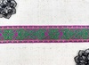 Тесьма жаккард люрекс, ш. 3,5 см, фуксия с зелёным