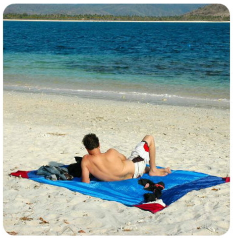 Картинка пляжное покрывало Ticket to the Moon Beach Blanket Turquoise/Royal Blue - 4