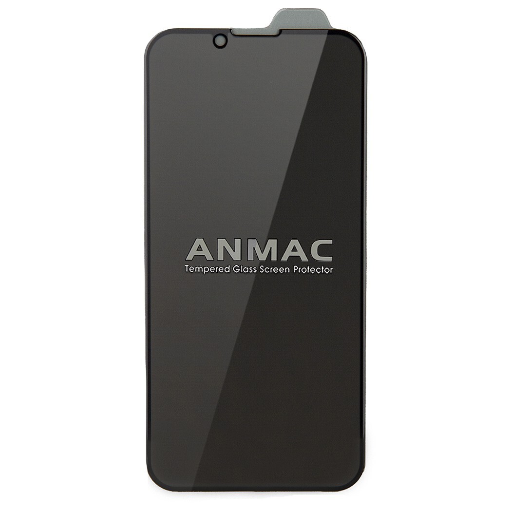 Купить Защитное стекло 9H HD Privacy ANMAC для iPhone 13 Mini (Антишпион)  (Черная рамка) за 450 руб, в Чехолере