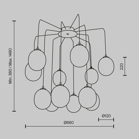 Подвесная люстра Maytoni Branch MOD176PL-12G