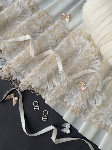 Кружево эластичное бежевое 21 см