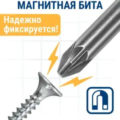 Бита отверточная ПРАКТИКА Профи PZ-2 х  70 мм (2 шт) (915-540)