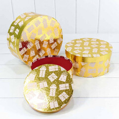 
          Коробка 25.5 х 11.5 см Набор 3 шт "Подарки" (Золотой)