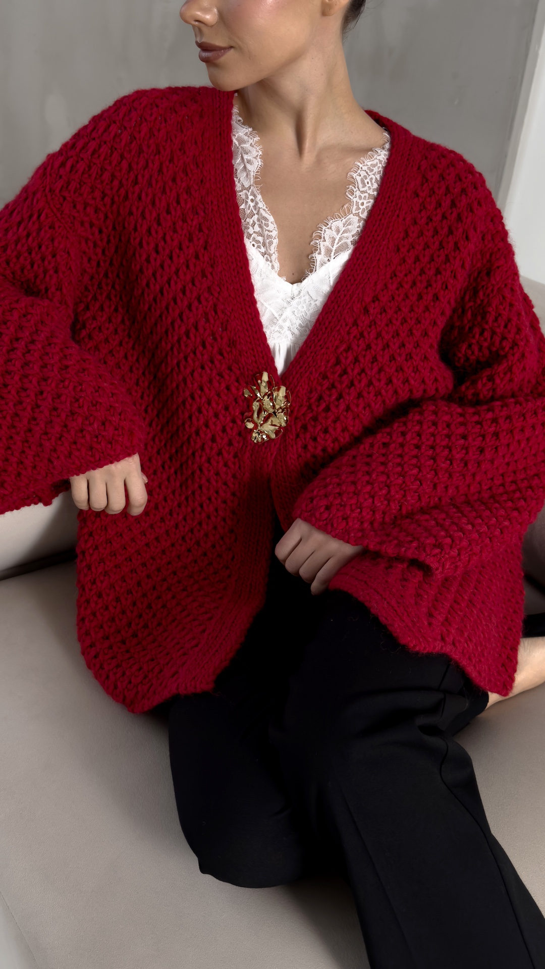 Кардиган объёмной вязки PREMIUM QUALITY