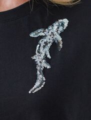 Нарядная футболка с принтом пайетками из премиального хлопка с эластаном  D49.124 (132417)