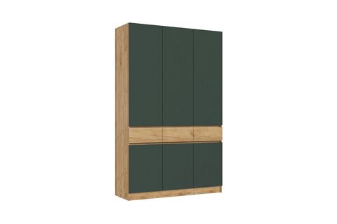 Прихожая Роджинамиф Шкаф 3-х ств (Изумрудный/Дуб крафт, Дуб крафт)
