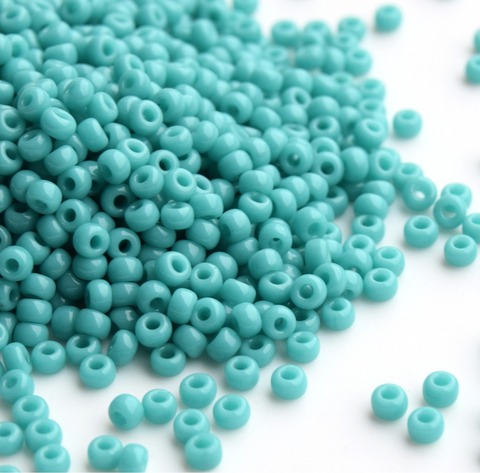 RR-0412 Бисер круглый Миюки 11/0 Бирюзовый непрозрачный /Miyuki round 11/0 Opaque turquoise