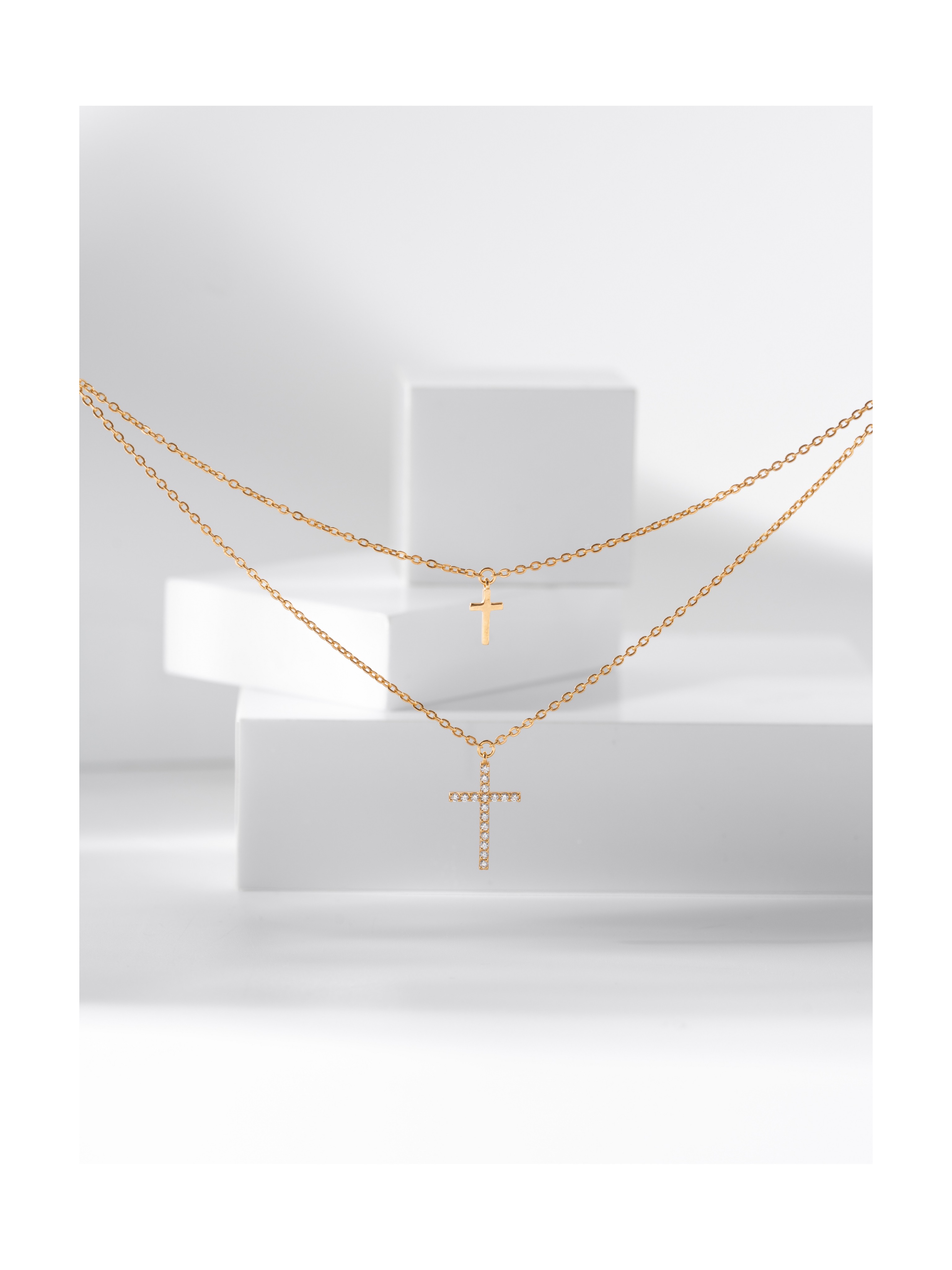 Колье Два креста (Золочение)