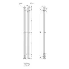 Полотенцесушитель электрический Point Фрея PN20712B П2 100x1200 диммер слева, черный