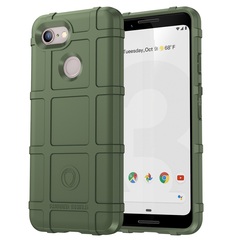 Противоударный чехол зеленого цвета на Google Pixel 3, мягкий отклик кнопок, серия Armor (максимальная защита) от Caseport