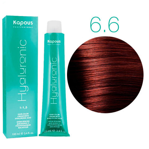 Kapous HY Hyaluronic Acid 6.6 (Темный блондин красный) - Крем-краска для волос с гиалуроновой кислотой