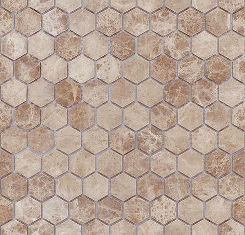 Мозаика Pietrine Hexagonal - Emperador Light матовая 28,5x30,5х0,6 см (чип 18х30х6 мм)