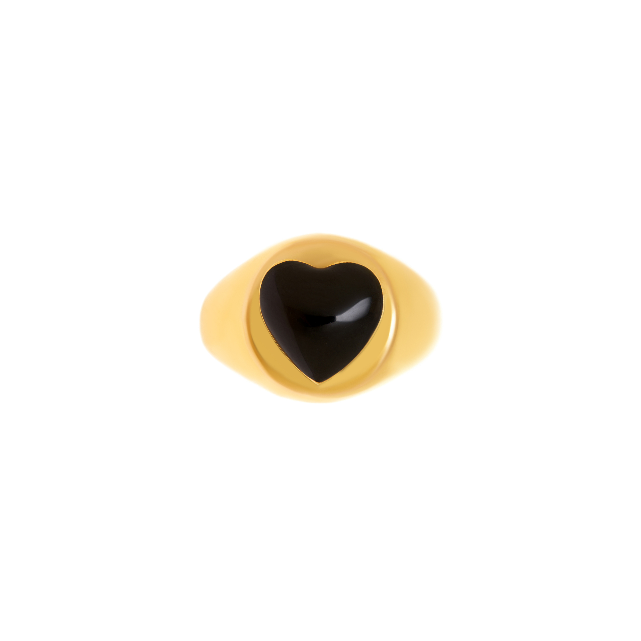 Кольцо Gold Black Heart Ring