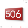 Номер на дверь 506, табличка на дверь для офиса, квартиры, кабинета, аудитории, склада, красная 120х70 мм, Айдентика Технолоджи