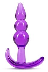 Фиолетовый анальный стимулятор Triple Bead Anal Plug - 9 см. - 