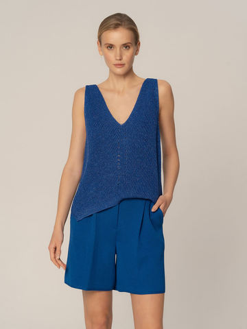 Женские шорты синего цвета из вискозы - фото 3