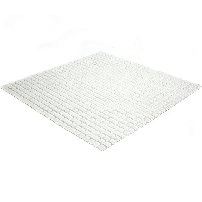 VPC-055 White Мозаичная плитка для ванной чип 10 мм Vidromar Pure color белый светлый квадрат