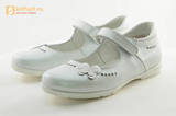 Туфли Тотто из натуральной кожи на липучке для девочек, цвет Белый, 10204D. Изображение 6 из 16.