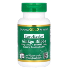 California gold nutrition, EuroHerbs, экстракт гинкго билоба, качество Euromed, 120 мг, 60 растительных капсул