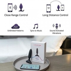 Анальная вибропробка Hush 2 второго поколения с управлением на расстоянии от Lovense (XS: 25*120 мм.)