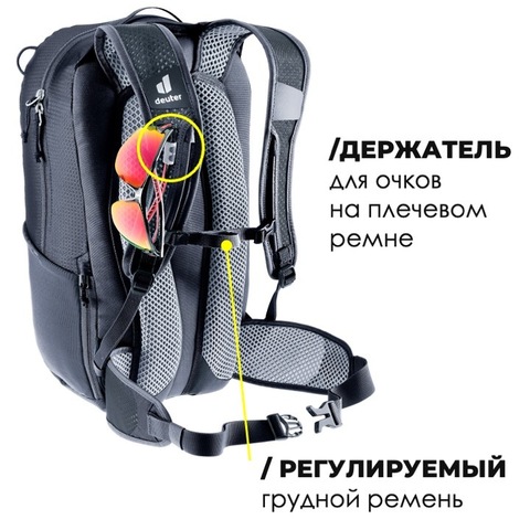 Картинка рюкзак велосипедный Deuter Race 16 black - 9