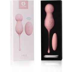 Нежно-розовые вагинальные шарики VAVA с пультом ДУ - 