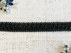 Тесьма декоративная Самоса с атласом, ш. 1,8 см, чёрный