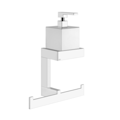 Gessi Rettangolo Стойка дозатором для жидкого мыла и полотенцедержателем, подвесная, цвет: хром/белый 20879#031 фото