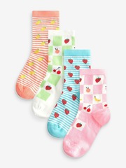 Носки хлопковые для девочки Next E88-928, 4 шт., Розовый, Салатовый, Голубой