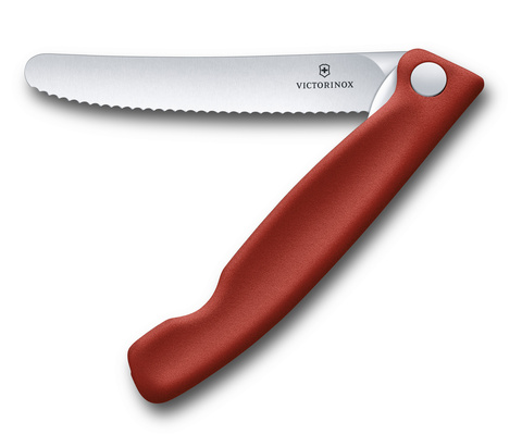 Нож кухонный складной Victorinox Classic, 110 mm, Wavy Edge, Red (6.7831.FB)