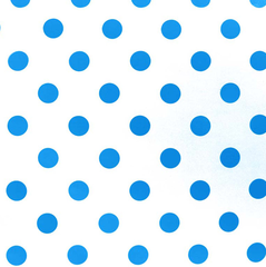 Ткань плательная Кашибо голубой горох на белом, d 4,2 см