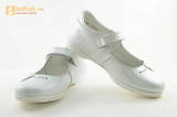 Туфли Тотто из натуральной кожи на липучке для девочек, цвет Белый, 10204D. Изображение 10 из 16.