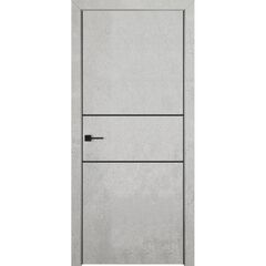 Купить Межкомнатная дверь экошпон Лайн 3 бетон светлый AL кромка с двух сторон
